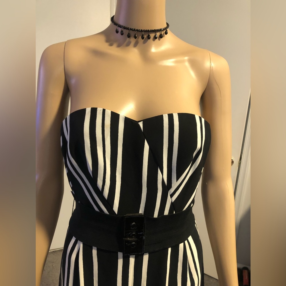 H&M black/white striped jumpsuit.